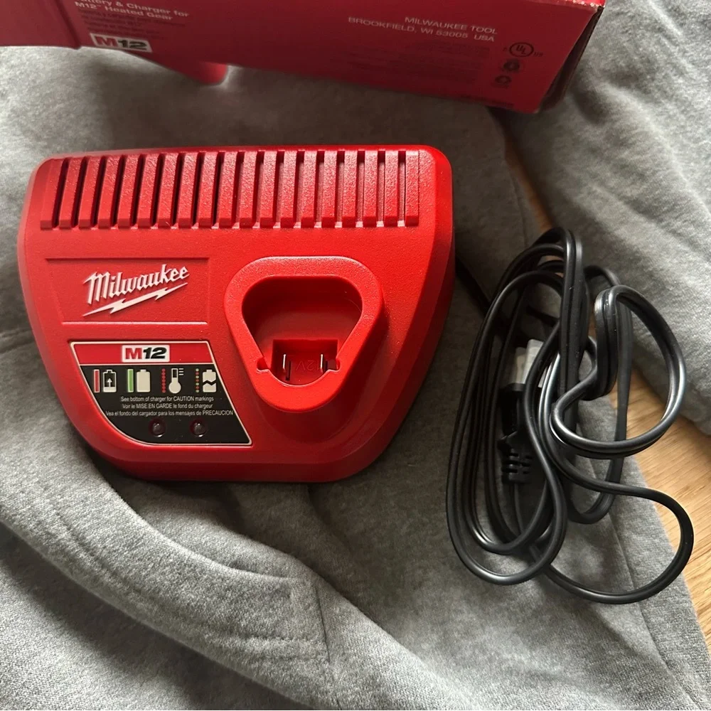 Milwaukee Gray Zip-Up Hoodie with Charger (battery not included) - Picture 3 of 9